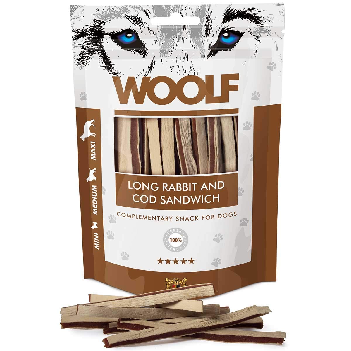 WOOLF Snack Cani al Coniglio e merluzzo 100gr